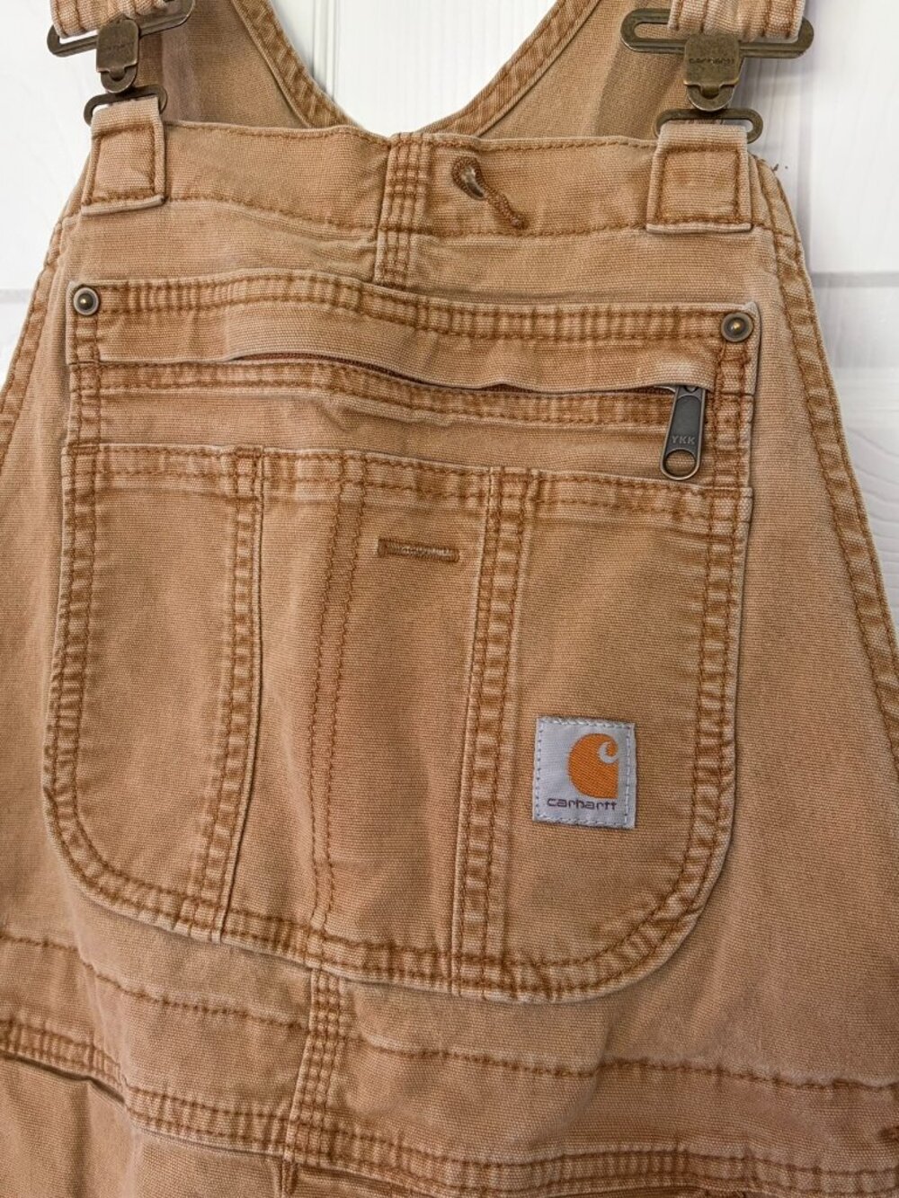 Carhart Size Small Short Tan Khaki Overalls 2018 Work Dungarees - Picture 14 of 14